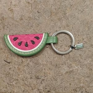 Coach watermelon fruit leather keychain 🍉